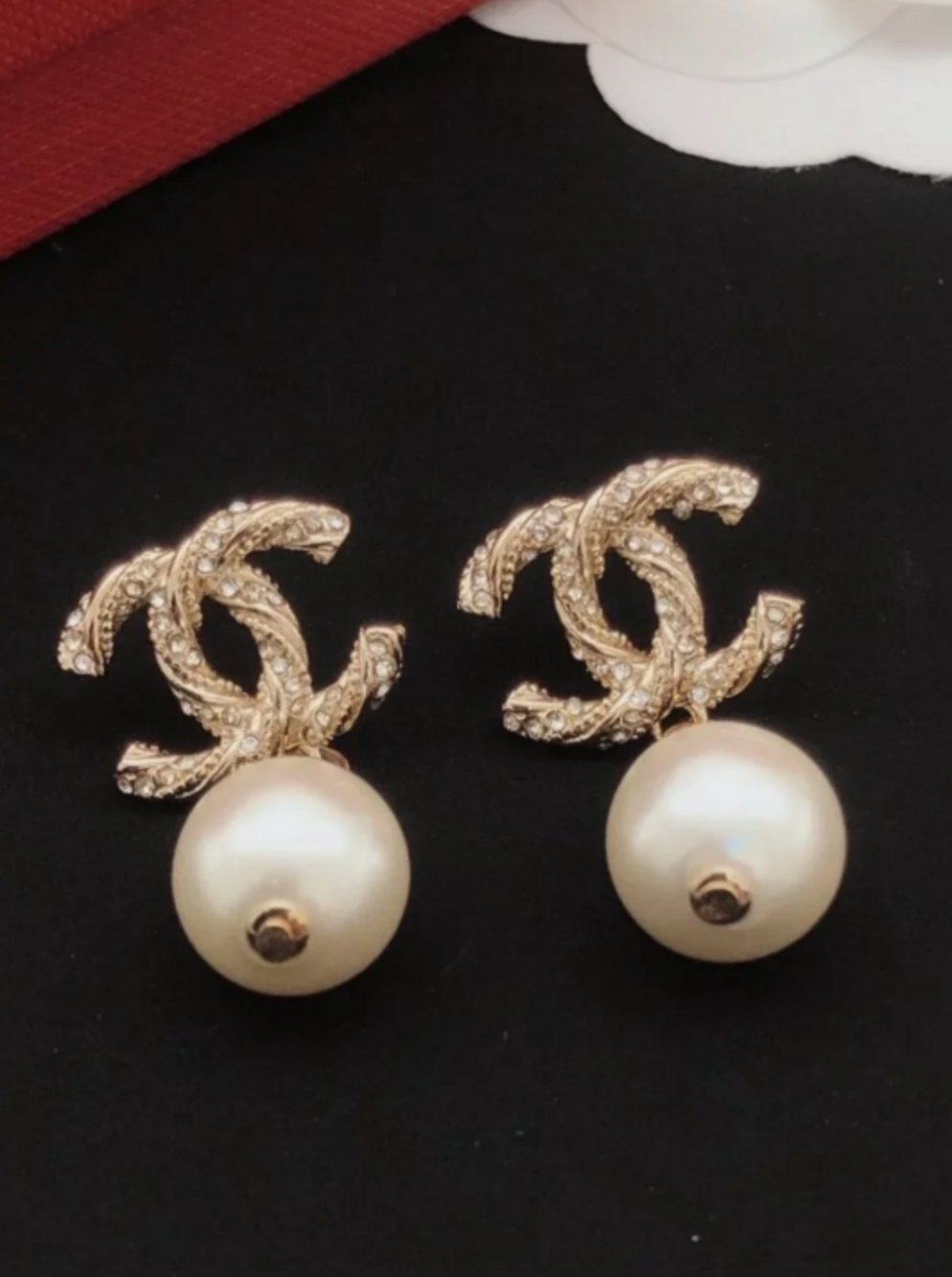 Chanel Gold Pearl Earrings